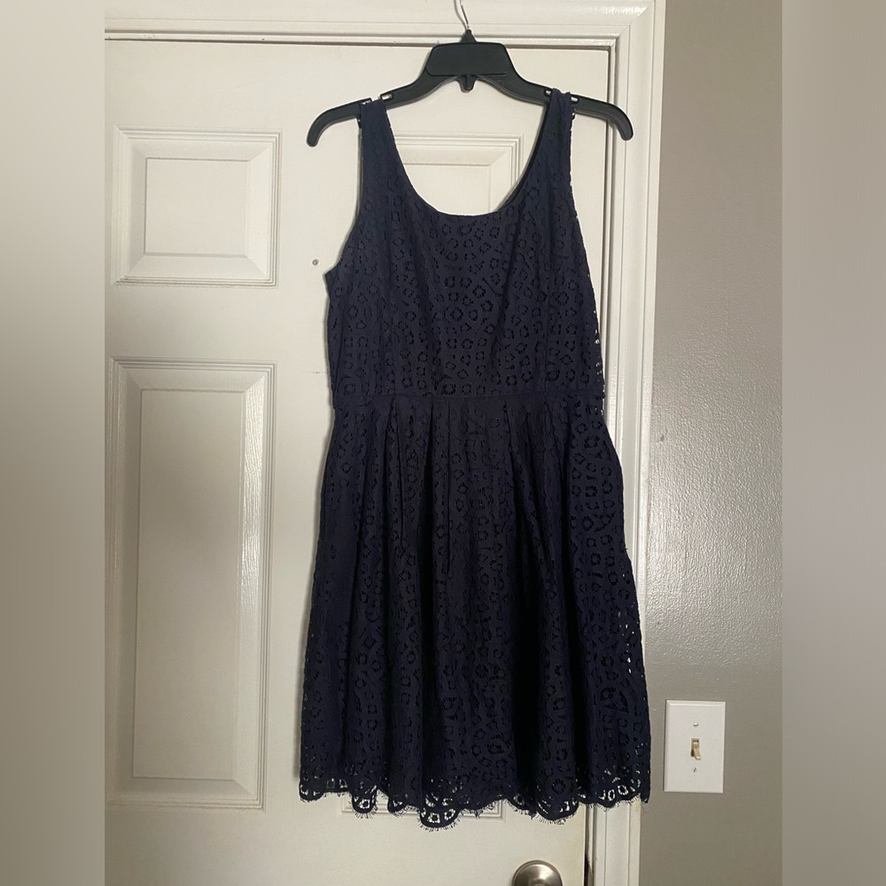 Navy Lace J Crew Dress with Pockets!!!